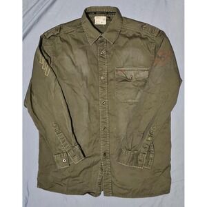 World Industries Grail‎ Vtg Long Sleeve Button Up Olive Army Medium